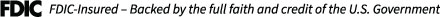 FDIC-insured - Backed by the full faith and credit of the U.S. Government